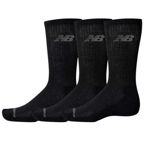 NEW BALANCE SKRAPETKI SKARPETY WYSOKIE DO ŁYDKI CZARNE 3 PARY