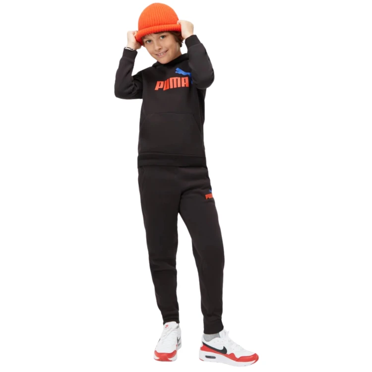 PUMA CHŁOPIĘCE DZIEWCZĘCE SPODNIE DRESOWE BAWEŁNIANE CZARNE 586988-61