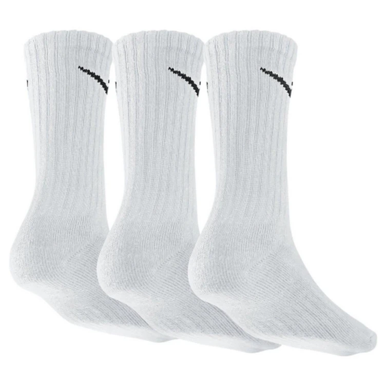 NIKE WYSOKIE SKARPETY SKARPETKI 3 PARY BIAŁE CUSHIONED CREW SX4508-101